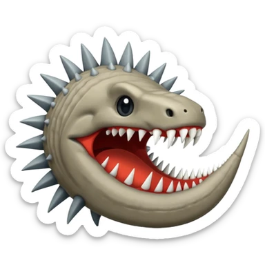 Sand worm from dune make the mouth a hole with long spiky teeth sticker