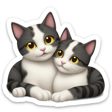 Two cats cuddling sticker