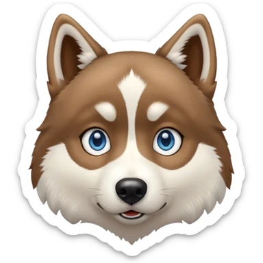 Husky with blue eyes with a confused look on his face sticker