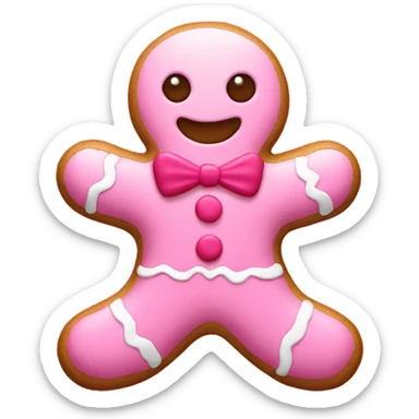 Pink gingerbread man  sticker