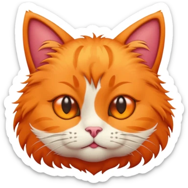 A cat with each eye facing a different direction. The image will be in emoji style. sticker