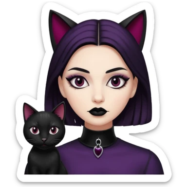 goth black cat eye sticker