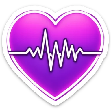heart pules tech with the pules symbol in the middle, make the hart dark purple sticker