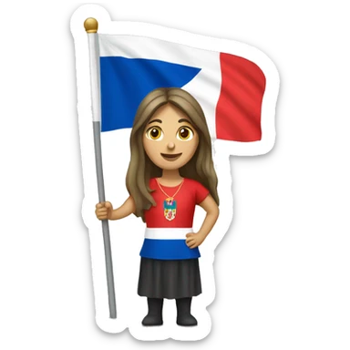 serbian woman wit flag sticker