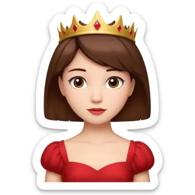 Short hair princess in red sticker