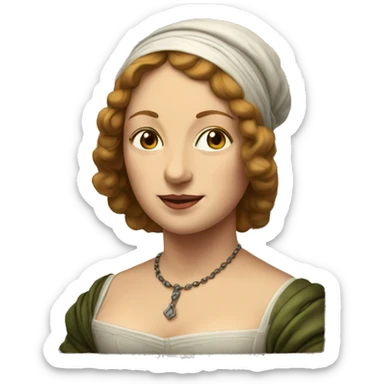 a framed portrait of a Renaissance woman sticker