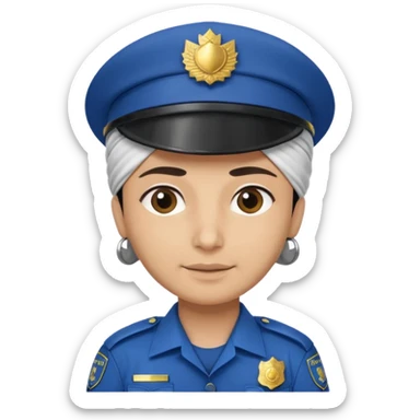 muslim police officer wearing a turban with police hat on top, uniform, simple friendly expression sticker