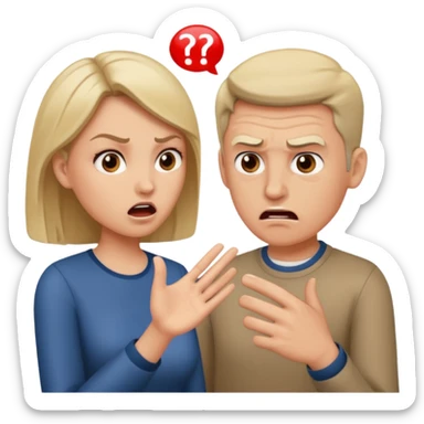 A woman and man getting divorced and arguing sticker