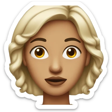 Woman with rolled eyes and pursed lips sticker