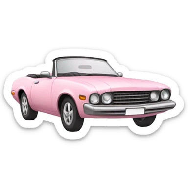 light pink convertible car  sticker