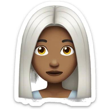 Emoji black-haired woman with long straight hair holding her head with her hands in despair sticker