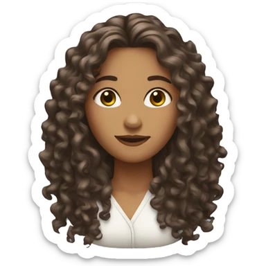 woman with long curly hair sticker