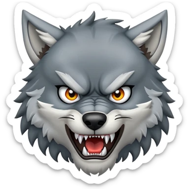 grunting face with wolf ears  sticker