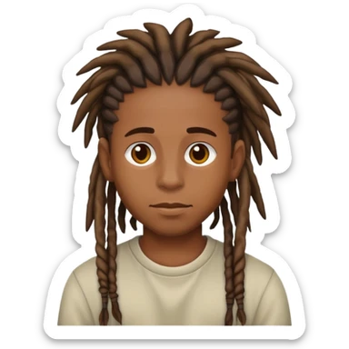 Brown skin boy with dreads sticker