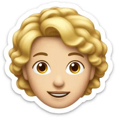 Mujer de 50 años cabello rubio corto está feliz sticker