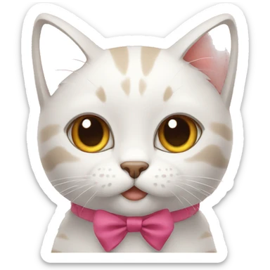 Cat with bows sticker