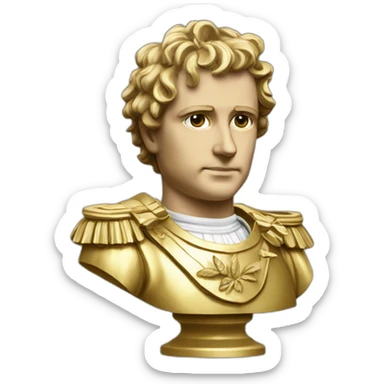Laurel wreath napoleon golden statue sticker