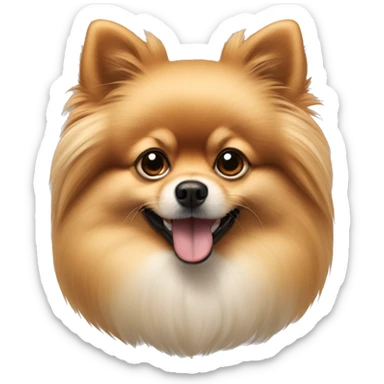 Beige and Greg papillon pomeranian dog sticker