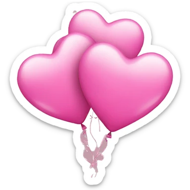 Pink heart balloons sticker
