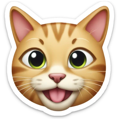 cat winking with tongue out sticker