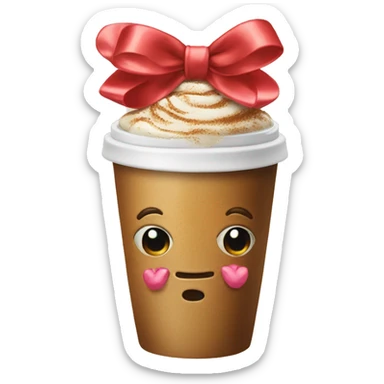 Coffee cup with bows sticker