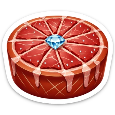 Meat with diamond textur and color sticker