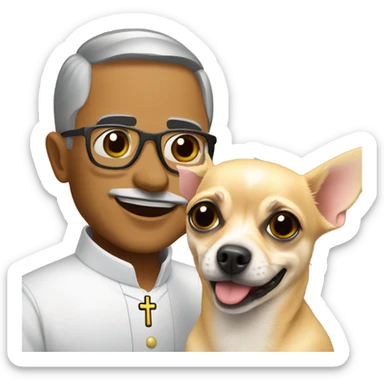 Chihuahua with a pastor alemán  sticker