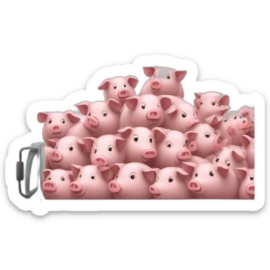 big truck full of pigs  sticker