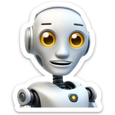 fancy stylish techy ai robot greeting us while sending a message from his iphone sticker