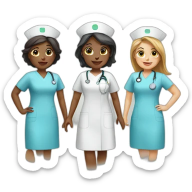 group of nurses sticker
