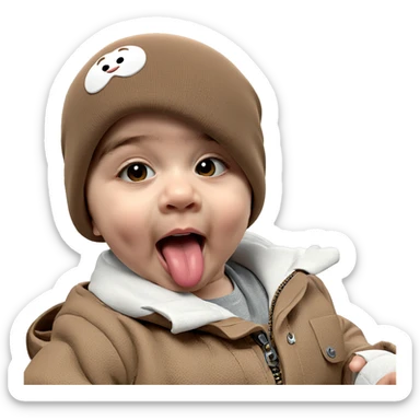 playful boy sticking his tongue sticker