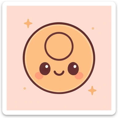 kawaii style dalgona candy with circle shape, inspired by Squid Game sticker