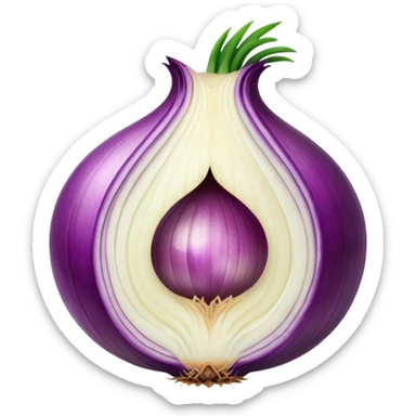 show more of the internal structure of the onion sticker