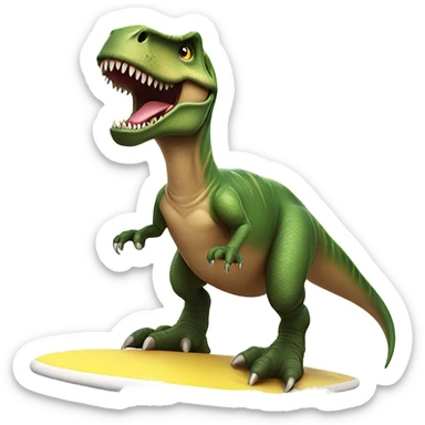 T-Rex on a surf board sticker