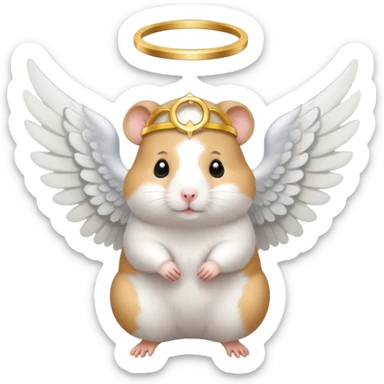 Hamster with angel wings and a halo sticker