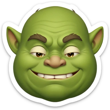 Sleepy Ogre smiling and loking sleepy  sticker