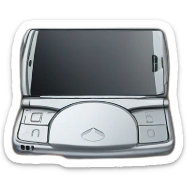 Hand holding Motorola Razr V3 mobile device with the iconic clamshell design sticker