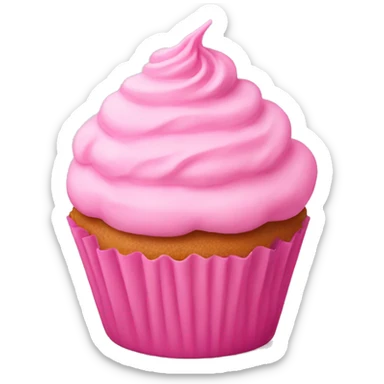 Pink cupcake with light pink frosting sticker
