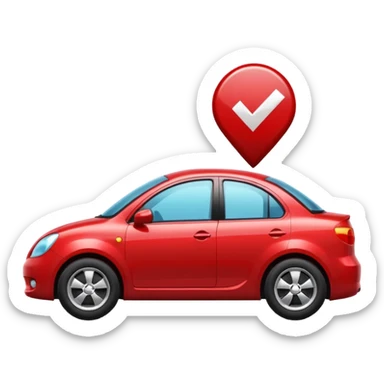 car with a check mark sticker