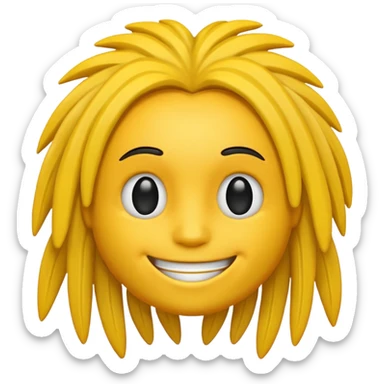 Dreadhead emoji but make him yellow emoji  sticker