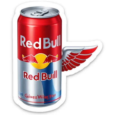 a red bull can that says a cool girlfriend gives you wings sticker