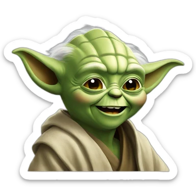 yoda laughing sticker