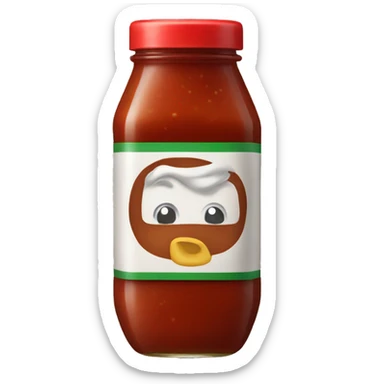 A square jar of sauce  sticker