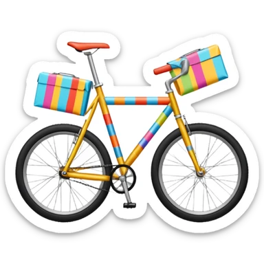 Bike wrapped in wrapping paper sticker