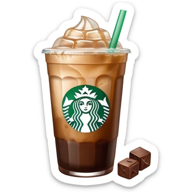 Starbuck ice coffee with ice cubes sticker