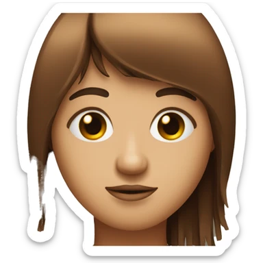 poker face with brown fringe sticker