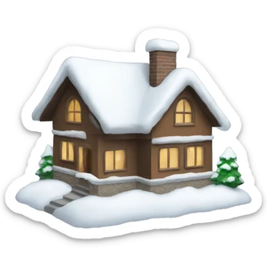 Snowy house  sticker