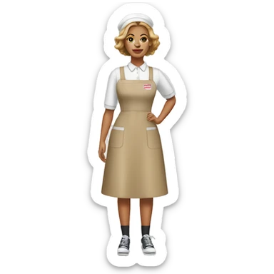 Beyoncé wearing a lunch lady outfit  sticker