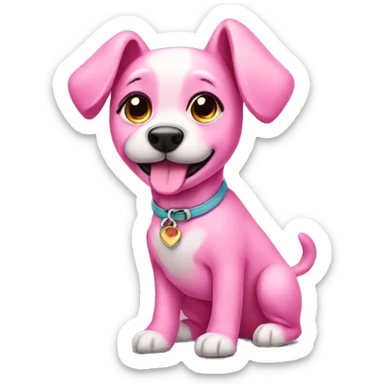Pink dog with beautiful shoes sticker