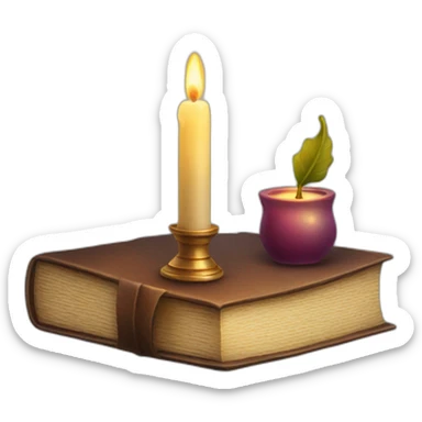 candle and old book sticker